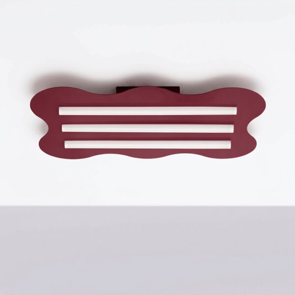 Deckenlampe Burgund S14d 3-flammig L:66 cm dekorativ