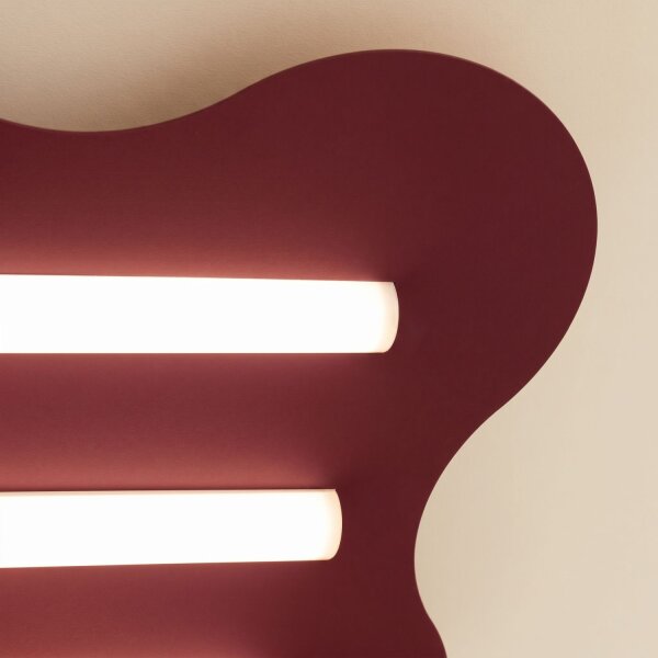 Deckenlampe Burgund S14d 3-flammig L:66 cm dekorativ