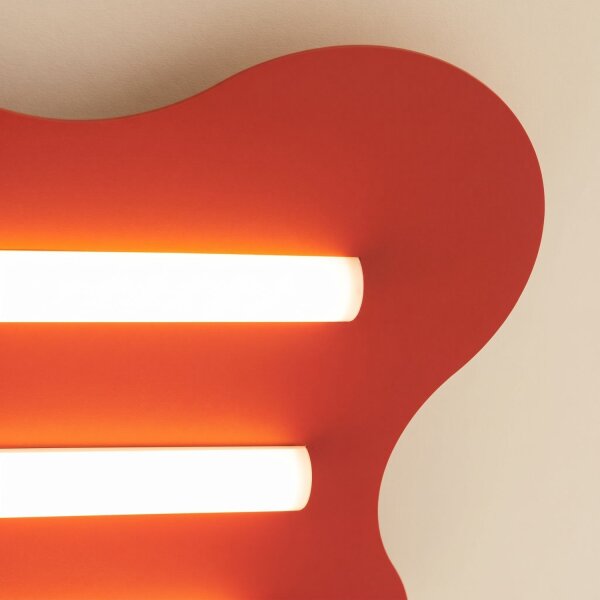 Deckenlampe Rot Modern S14d 3-flammig L:66 cm dekorativ