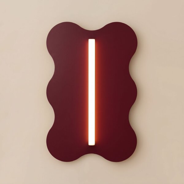 Wandlampe Burgund Stahl S14d H:66 cm Modern dekorativ