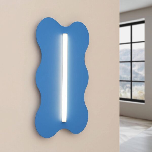 Wandlampe Hellblau Stahl Modern S14d H:66 cm dekorativ