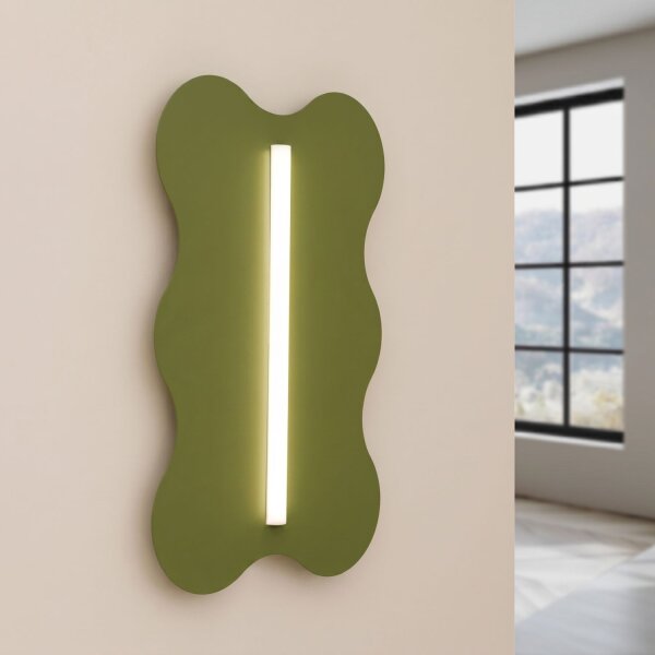 Wandlampe Stahl Olivgrün Modern S14d H:66 cm dekorativ