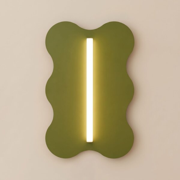 Wandlampe Stahl Olivgrün Modern S14d H:66 cm dekorativ