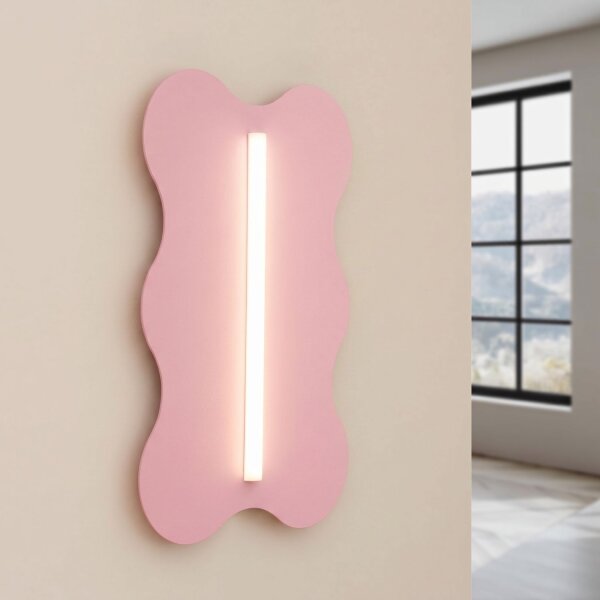Wandlampe Stahl Pink S14d H:66 cm Modern dekorativ