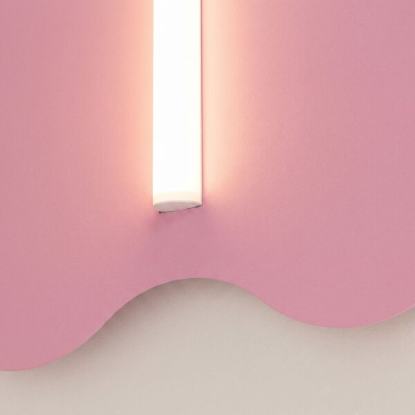 Wandlampe Stahl Pink S14d H:66 cm Modern dekorativ