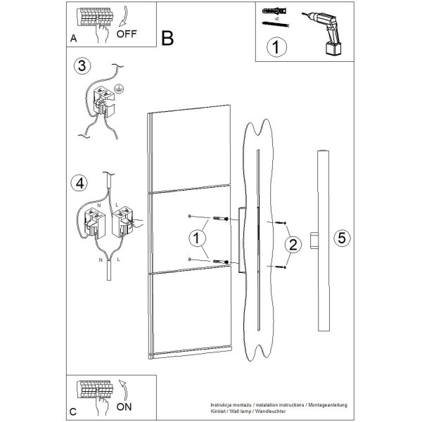 Wandleuchte Salbei S14d H:66 cm wohnlich dekorativ