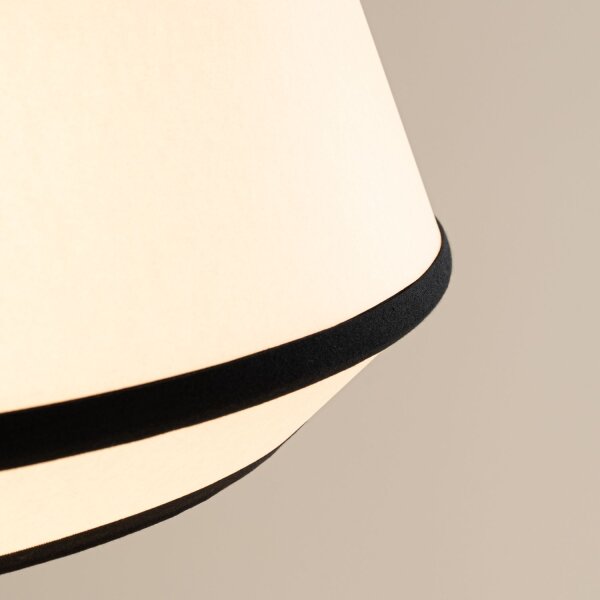Deckenlampe Weiß Schwarz Pergament E27 3-flammig Ø50 cm