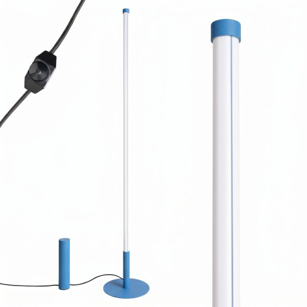 LED Stehlampe dimmbar Hellblau 4000K H:150 cm Ø3,5 cm