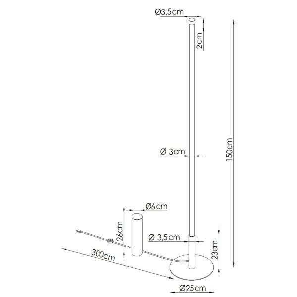 LED Stehleuchte dimmbar Push-DIM Rot 3000K 150 cm