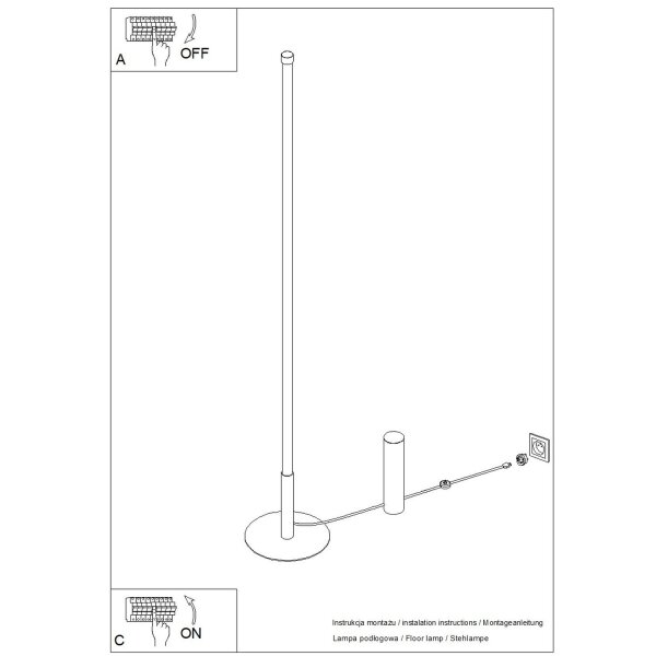 LED Stehlampe Ultramarin dimmbar 4000K Ø3,5 cm H:150 cm