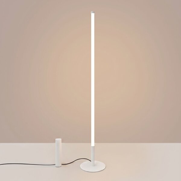 LED Stehlampe dimmbar Weiß Stahl 3000K H:150 cm Ø3,5 cm
