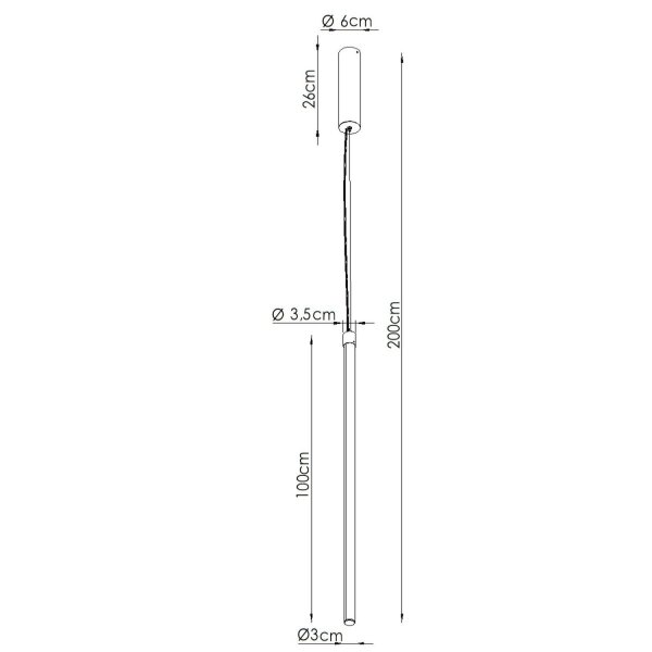 LED Hängelampe dimmbar Push-DIM Braun Stahl 3000K Ø3 cm