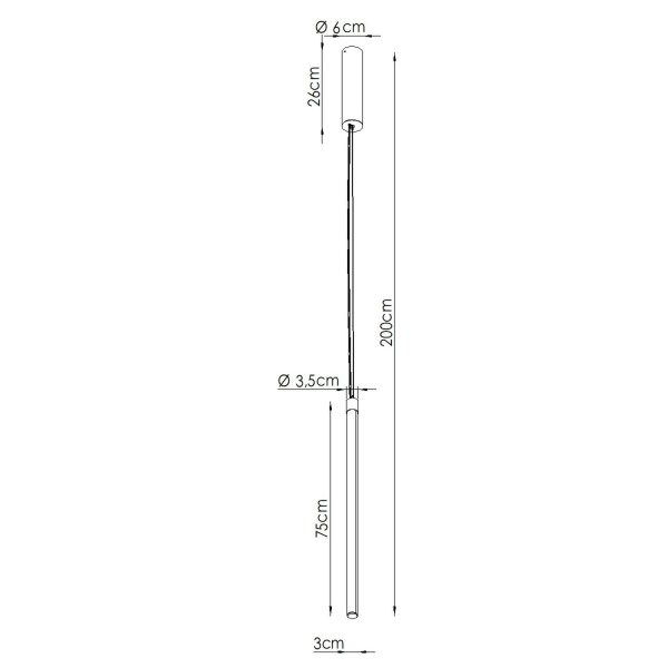 LED Pendelleuchte dimmbar Schwarz Push-DIM 3000K L:3 cm