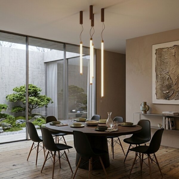 LED Pendelleuchte dimmbar Push-DIM Braun 3000K L:3 cm