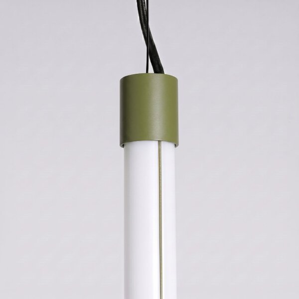 LED Pendelleuchte dimmbar Olivgrün Stahl 3000K L:3 cm