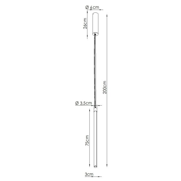 LED Hängelampe dimmbar Push-DIM Gelb 3000K L:3 cm