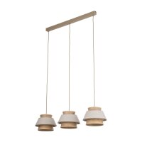 XXL H&auml;ngelampe blendarm Beige Natur Grau E27 120 cm