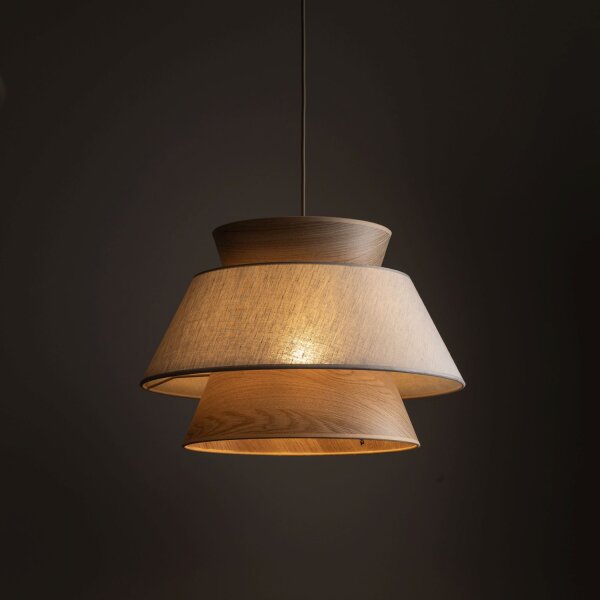Hängelampe Modern Beige Natur Grau E27 Ø45 cm blendarm