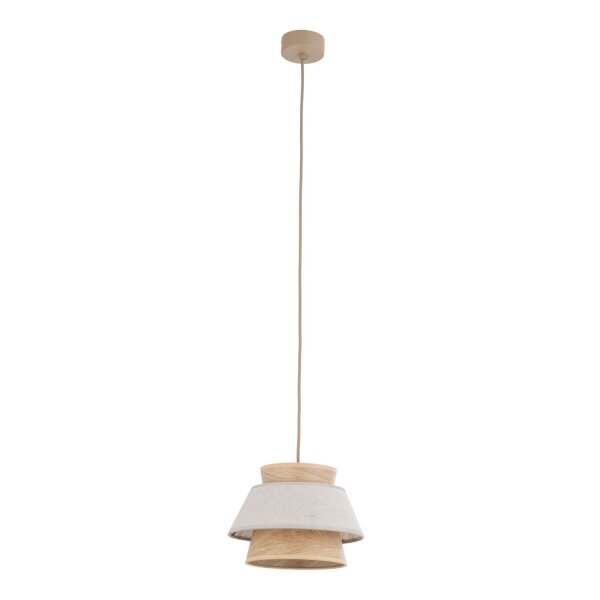 Pendelleuchte Beige Natur Grau blendarm Ø24 cm rund E27