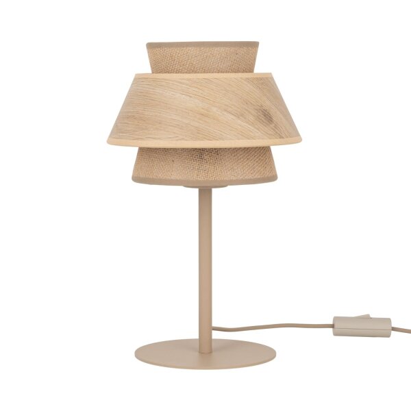 Tischleuchte Beige Natur Ø24 cm 38 cm E27 Ø24 cm Modern