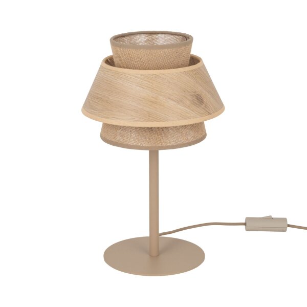 Tischleuchte Beige Natur Ø24 cm 38 cm E27 Ø24 cm Modern