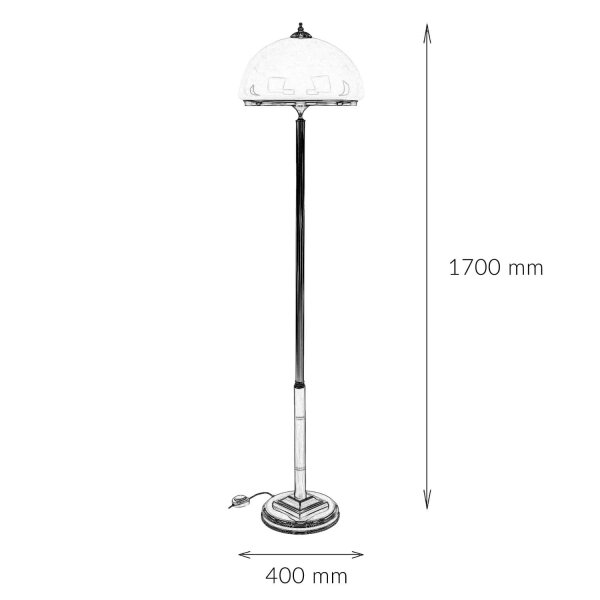 Lampadaire MARLOW en laiton antique 170cm salon