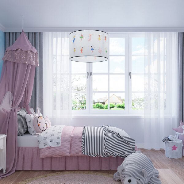 Pendelleuchte Kinder Mädchen Feen E27 Ø40 cm blendarm