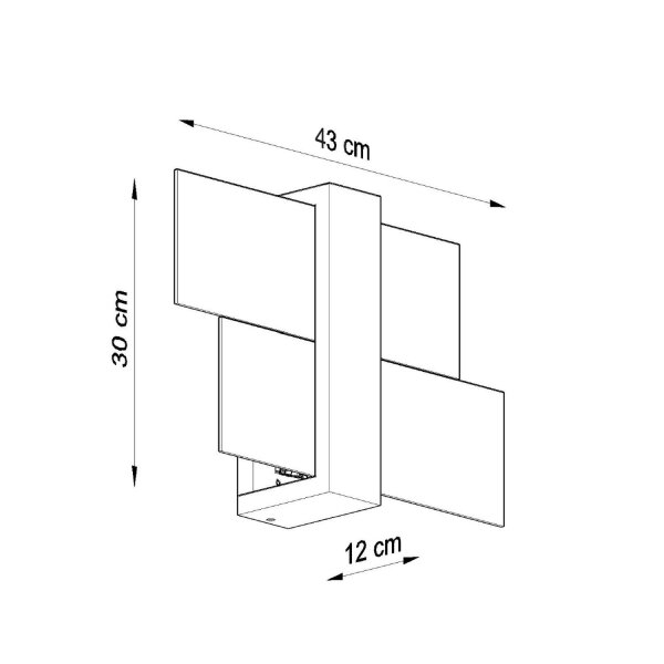 Wandlampe Skandinavisch Holz Glas E27 L:43 cm blendarm
