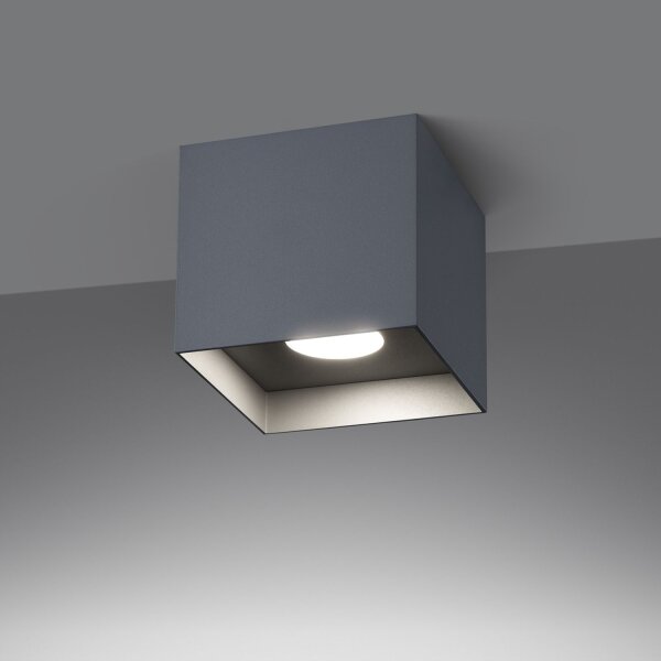 Deckenlampe Aluminium Grau Würfel GU10 B:10 cm Modern