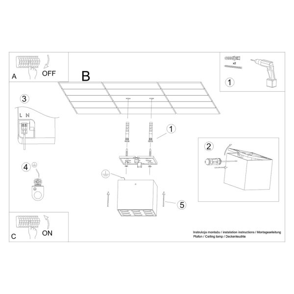 LED Deckenlampe Schwarz Modern B:9,5 cm 4000 K 1859 lm