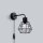 Wandlampe mit Schalter Schwarz Kabel E14 H:23 cm Draht