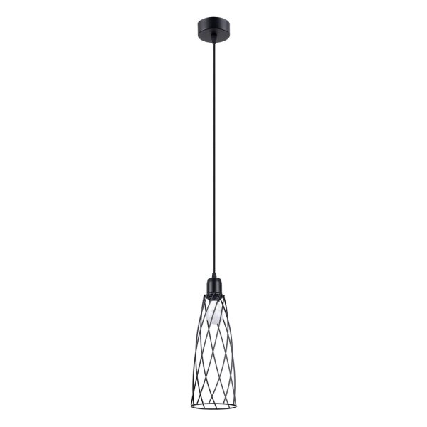 Pendelleuchte Industrie Schwarz Stahl Ø12 cm rund E14