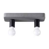 Deckenlampe Beton Grau Industrie E27 2-flammig L:35 cm
