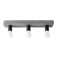 Deckenleuchte Beton Industrie E27 3-flammig L:55 cm