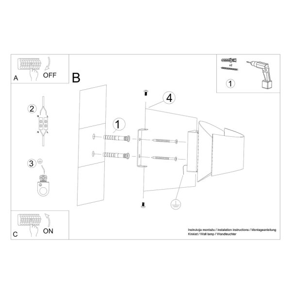 Wandlampe Up Down indirekt Schwarz G9 B:30 cm blendarm