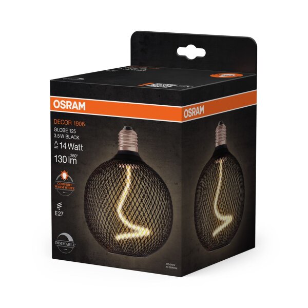 LED Leuchtmittel Schwarz E27 1800 K 130 lm Deko OSRAM