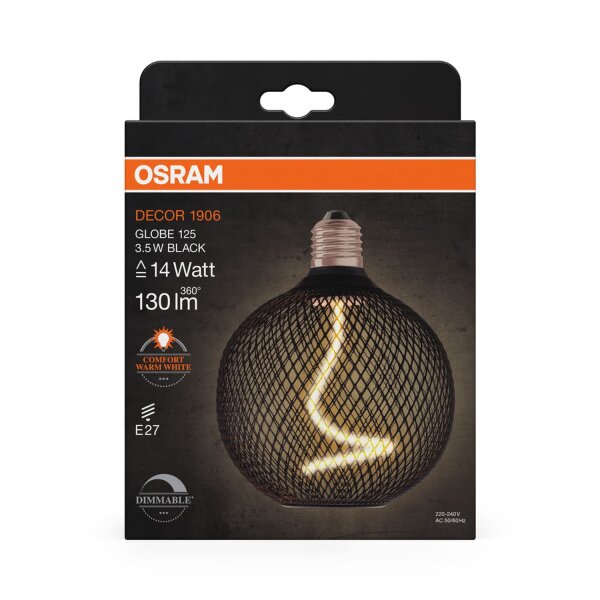 LED Leuchtmittel Schwarz E27 1800 K 130 lm Deko OSRAM