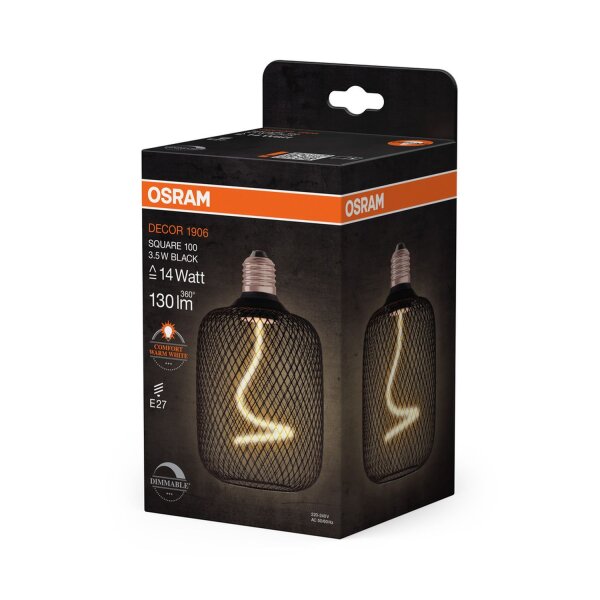 LED Leuchtmittel Metall Schwarz E27 1800 K 130 lm OSRAM