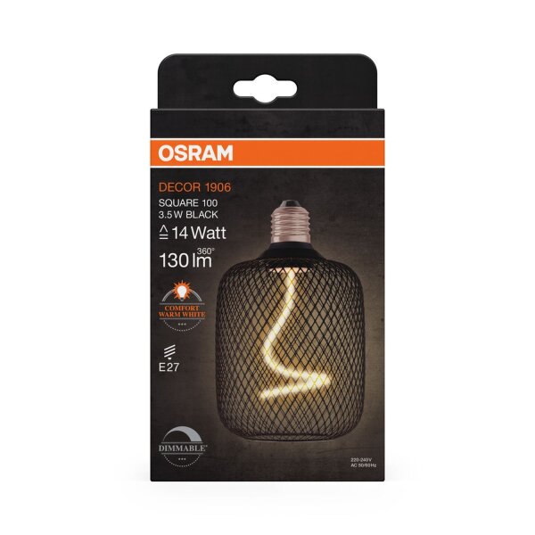 LED Leuchtmittel Metall Schwarz E27 1800 K 130 lm OSRAM