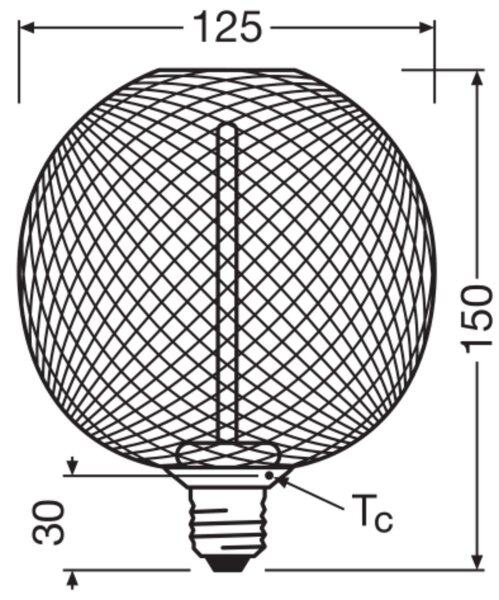 LED Leuchtmittel E27 1800 K 110 lm Schwarz Ø 12,5 cm OSRAM