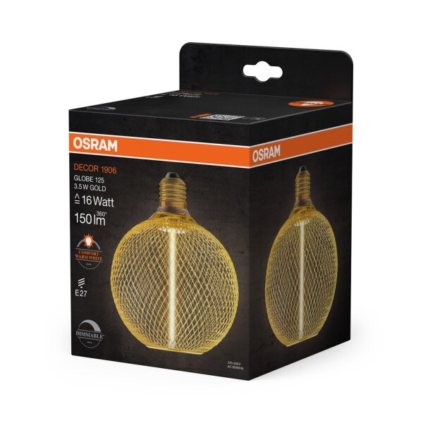 LED Leuchtmittel E27 in Gold 1800 K 150 lm Ø 12,5 cm OSRAM