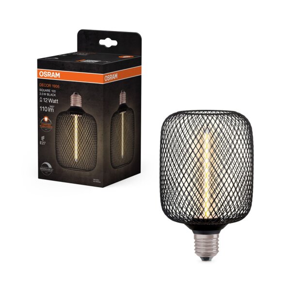 OSRAM LED Leuchtmittel E27 1800 K 110 lm Schwarz Metall
