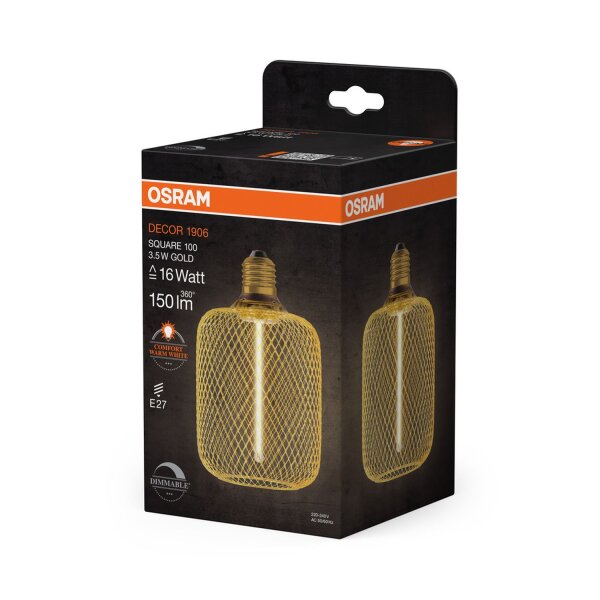 LED Leuchtmittel E27 1800 K 150 lm in Gold Ø 10 cm OSRAM