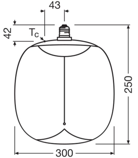 LED Leuchtmittel E27 groß Ø 25 cm XXL 1800 K 550 lm OSRAM