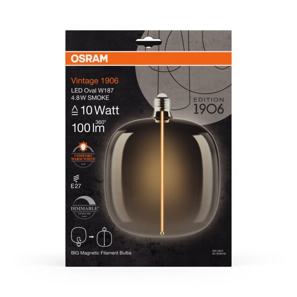 LED Leuchtmittel Glas E27 Ø 18,7 cm 1800 K 100 lm OSRAM
