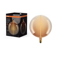 LED Leuchtmittel rund Ø 20cm Glas Braun E27 1800K...