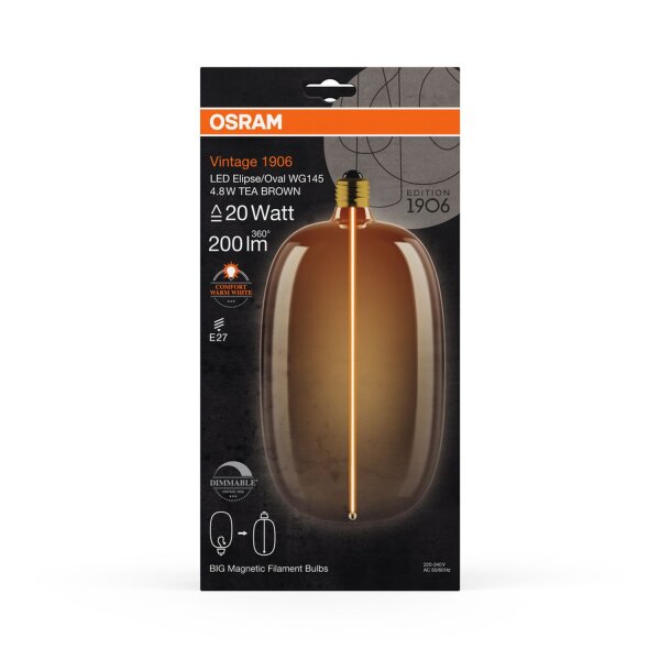 LED Leuchtmittel E27 28 cm lang Braun 1800 K 200 lm OSRAM