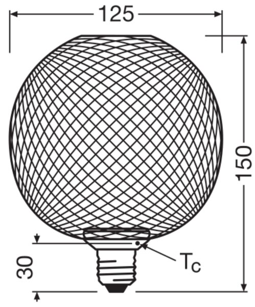 LED Leuchtmittel rund Ø 12,5cm E27 in Gold 2700K 300lm OSRAM