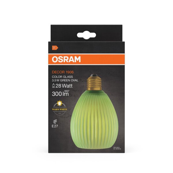 LED Leuchtmittel Glas E27 Grün Ø 11 cm 2700 K 300 lm OSRAM
