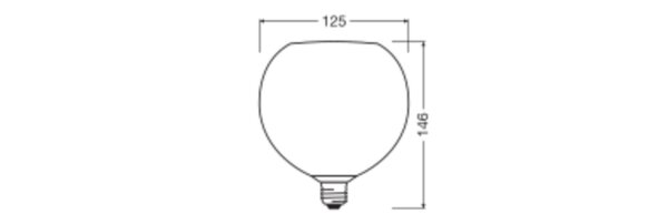 LED Leuchtmittel rund Ø 12,5 cm Glas E27 Blau 2700 K OSRAM